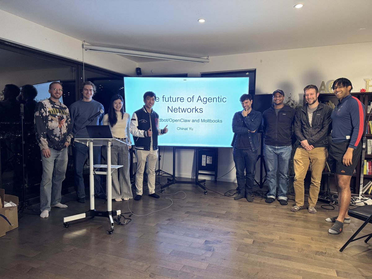AGIHouseSF's tweet photo. “What if you gave an agent access to all your data, let it loose on Moltbook and have it ask Moltbot what to do with it?” 💀 - @chinat_yu on how to test agent alignment.

Tonight at the house: Clawdbot/Openclaw and Moltbook session https://t.co/gwHjlYUZgY
