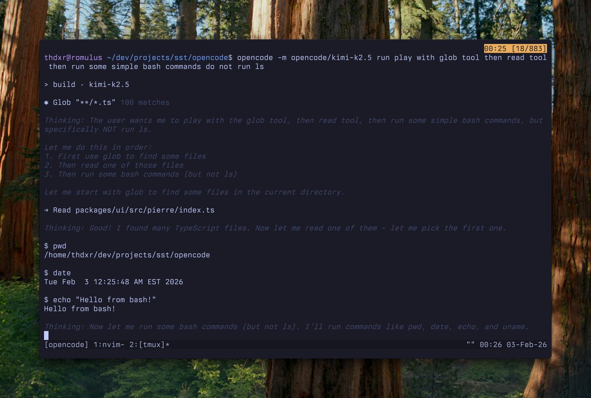 Kimi-k2.5 terminal run
