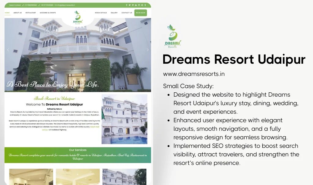 We create stunning, fast, and mobile-friendly resort websites that drive bookings and visibility. Call +91 96028 41237 today!
udaipurwebdesigner.com/portfolio-item…
#UdaipurWebDesigner #ResortWebsiteDesigner #ResortWebsiteDesign #WebDesignUdaipur #HotelWebsiteDesigner #HospitalityWebDesign