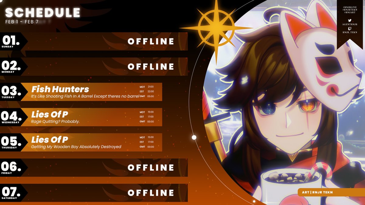 SCHEDULE DROP!!!!
#vtuber