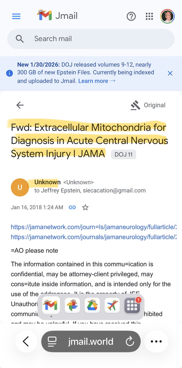 SoundArtistDrC's tweet photo. More context from the Epstein files and the scientific interests of mitochondrial transplantation. https://t.co/IjMAhepduw