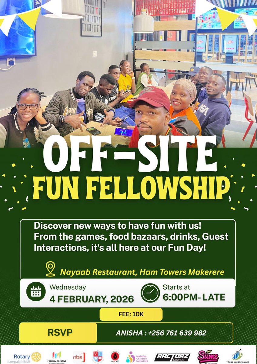 RotaractKibuli's tweet image. 🎉 Get ready for an epic fun fellowship! 🍔🥤 Games, food, drinks, amazing vibes, and special guest interactions await! 🤩 Bring your energy, laughter, and fun spirit! 🙌🎲🎶 
The #KibuliGovernment  has served you right🤝🤝

#KibuliVibes
#FunFellowships
#KibuliGovernment