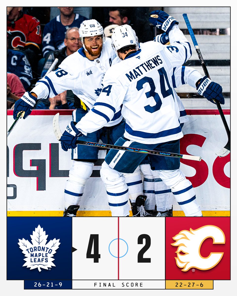 That's two points for the @MapleLeafs! 🔵⚪️