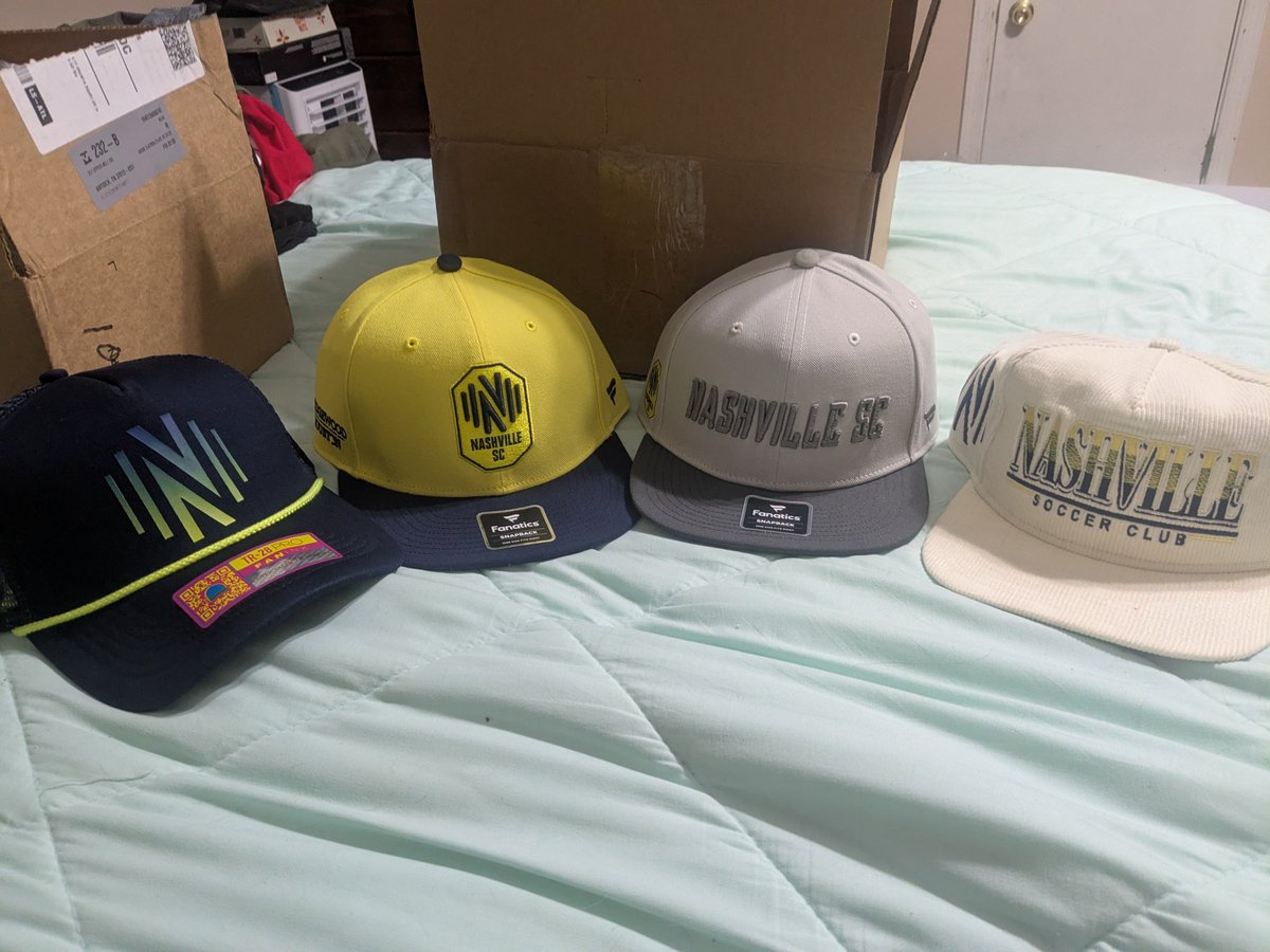 My <a href="/NashvilleSC/">Nashville SC</a> hat collection for this season.