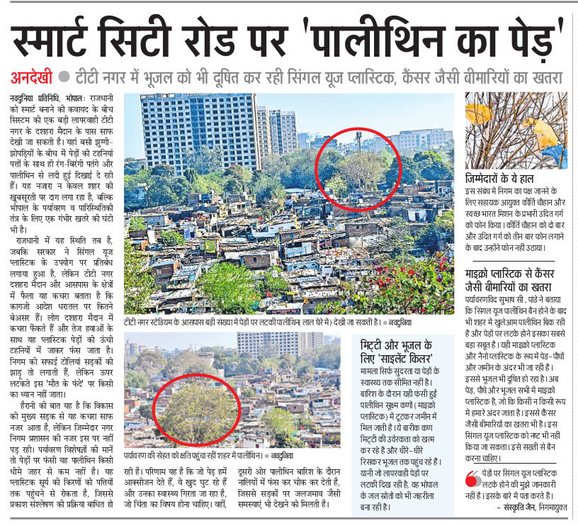 IAMAnujMeena's tweet photo. भोपाल: स्मार्ट सिटी रोड पर पॉलीथिन का पेड़ 

@DrMohanYadav51 @GovernorMP @BJP4MP @INCMP 

#SmartCities #bhopal #BMC #news #ReportingMode https://t.co/gE4IG3QzRt