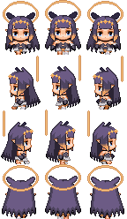 TZKK666's tweet photo. Unused Ninomae Ina'nis character sprites from cancelled hololive fan game for anyone interested in using for RPG Maker MV or MZ. Free for all to use. Credit's not necessary. #inART #HololiveEN #holoMyth https://t.co/XCOt61Ruvg