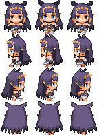 TZKK666's tweet photo. Unused Ninomae Ina'nis character sprites from cancelled hololive fan game for anyone interested in using for RPG Maker MV or MZ. Free for all to use. Credit's not necessary. #inART #HololiveEN #holoMyth https://t.co/XCOt61Ruvg