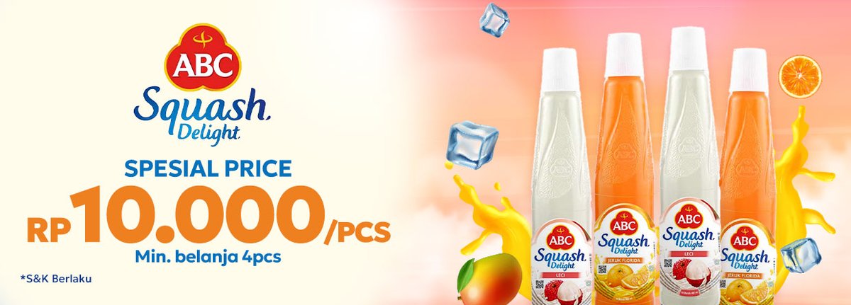 🍹 Seger Banyak, Hematnya Banyak! ✨ 

Sirup ABC Squash Delight 🧡
💸 Harga spesial 10.000/botol 🥳
Setiap beli 4 pcs 🛒✨ 

Eksklusif di Klik Indomaret
Yuk, borong sekarang! 😋

#KlikIndomaret #SirupABC #Murah
