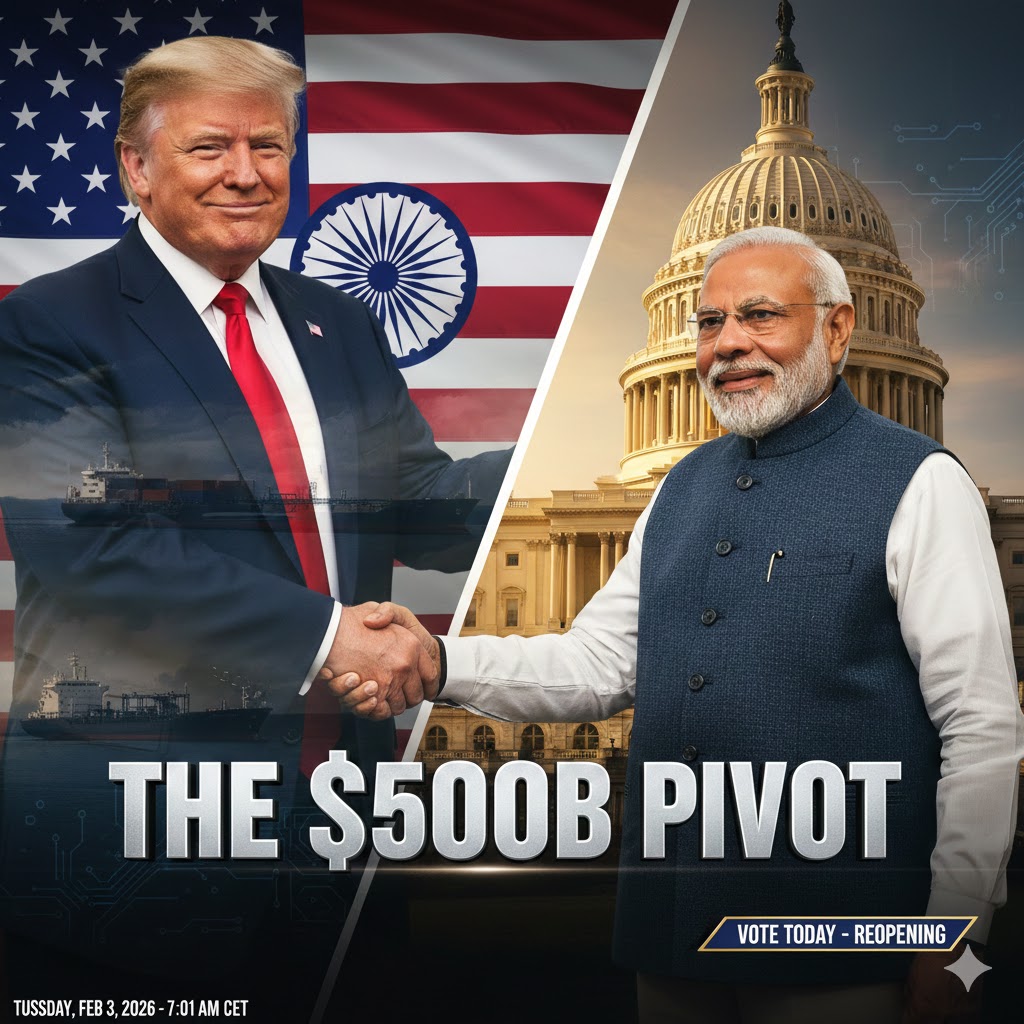 Le monde bouge vite.

2 points clés à retenir pour comprendre la journée qui commence :

1. L'accord USA-Inde : Un pivot historique 🇺🇸🇮🇳

L’administration Trump vient de conclure un "Mega Deal" avec Narendra Modi. Pourquoi c’est crucial ?

Énergie : L’Inde accepte de réduire