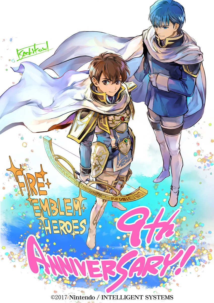 ㊗️🥳ファイアーエムブレム ヒーローズ9周年おめでとうございます！Happy 9th anniversary!
響心つながりでフィンも描かせていただきました😆

fire-emblem-heroes.com
#FEHeroes #FEヒーローズ