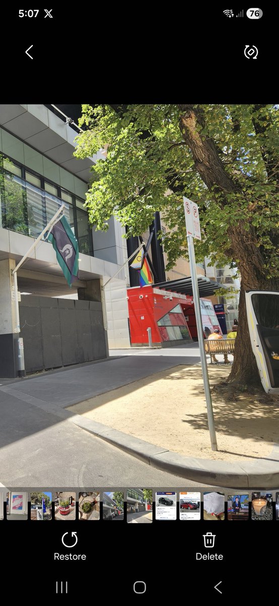 Kris_O_26's tweet photo. @DoNoHarm79 The Royal Melbourne Hospital is flying that flag outside the building.  Inside is wall to wall QTI alphabet soup propaganda.  
#DefundAcon 
Make public spaces for EVERYONE again. https://t.co/BhrXpzqqN0
