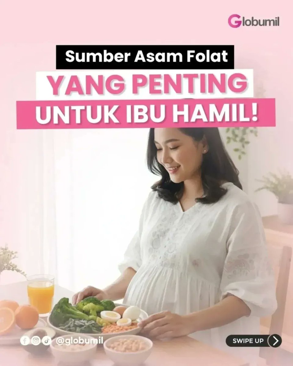 globumil's tweet photo. Asam folat penting banget buat membantu perkembangan otak dan tulang belakang si kecil, sekaligus mencegah cacat tabung saraf loh Bun! Selain itu, asam folat juga bantu tubuh Bumil tetap fit selama kehamilan. Yuk, tambahkan ke menu harian🥰 https://t.co/jTT9Q21Fcf