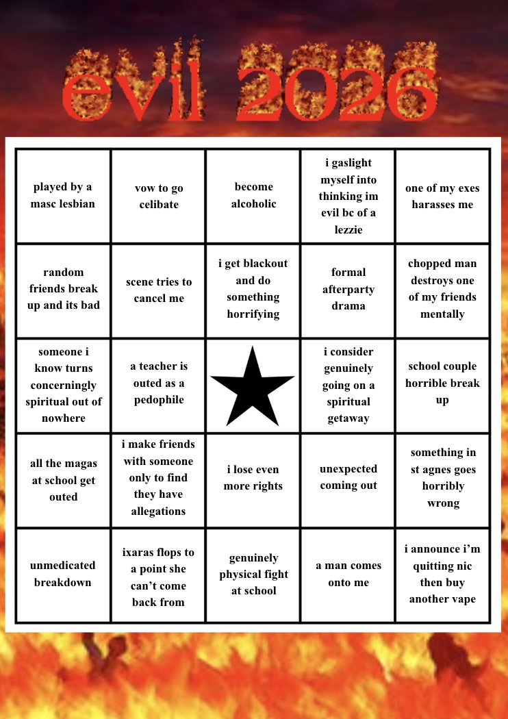 strapmaster420's tweet image. Good vs Evil 2026 bingo #WhatsOnYourEvilBingoGrayson