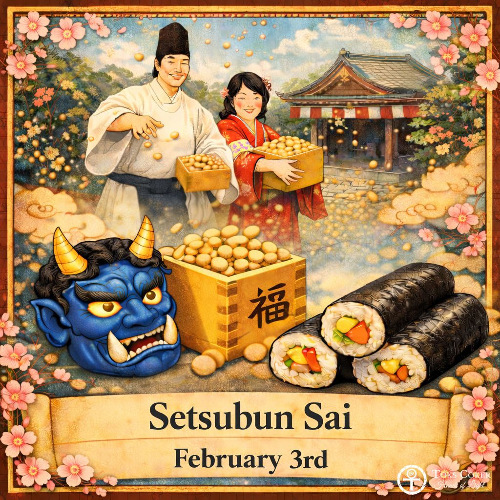 Setsubun Sai, day before Spring, old New Year's Eve. Rituals are performed to cleanse evil of the last year &amp; for the year to come. (Shinto)

#ToksCoker #HandsOfLight #setsubunsai #Spring2026 #spring #SpringIsComing #rituals #ritualmagic #CleanseEvil #shintoism #shintotradition