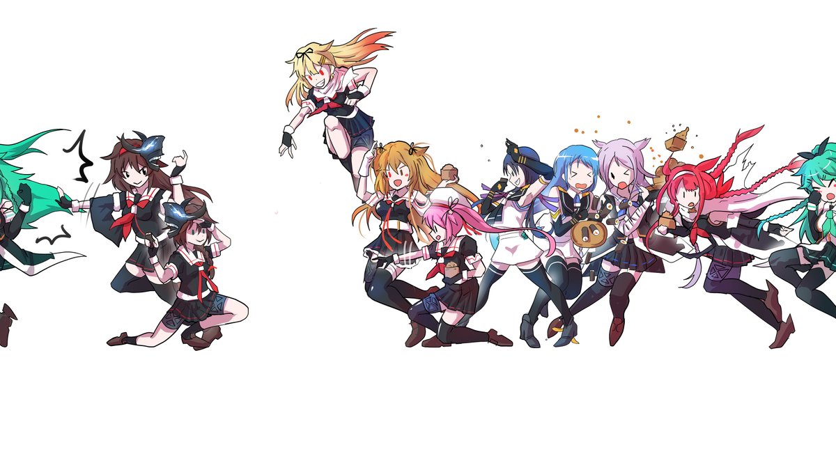 これは4年前に描いた白露型セッツブーン集合絵 