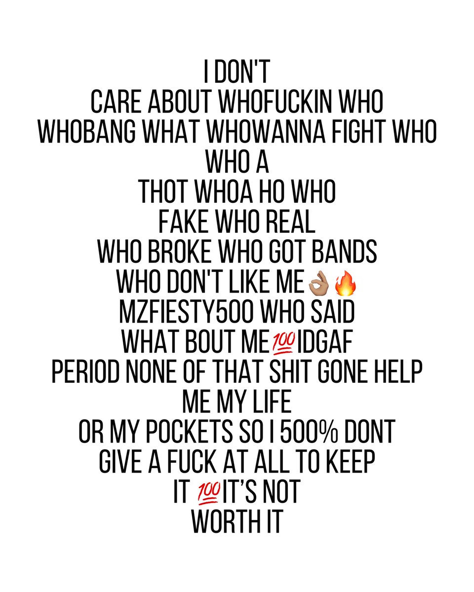 35Fiesty's tweet image. IDGAF Bout None