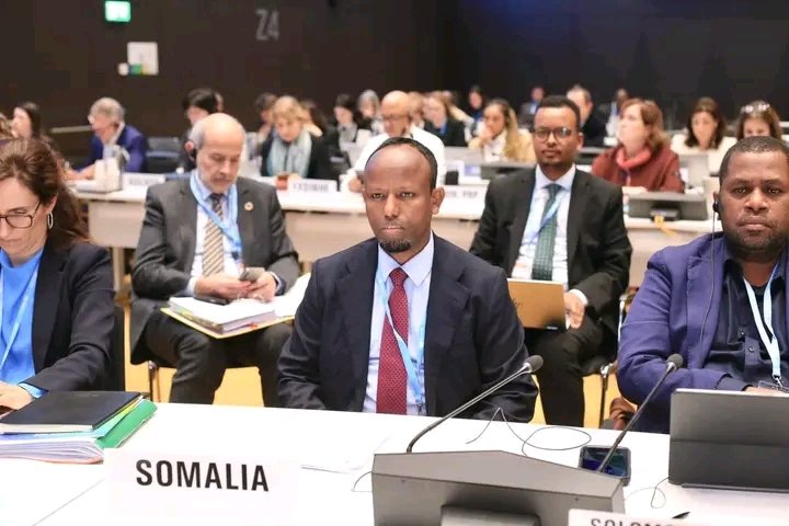 RadioDalsan1's tweet photo. The Minister of Health and Social Care of the Federal Republic of #Somalia, Dr. Ali Haji Adam Abubakar, led a delegation to the opening of the 158th Session of the WHO Executive Board in #Geneva, #Switzerland. Somalia’s participation highlights its active role as one of the 34 Executive Board member states in shaping global health policies while advocating for the health needs of its people.