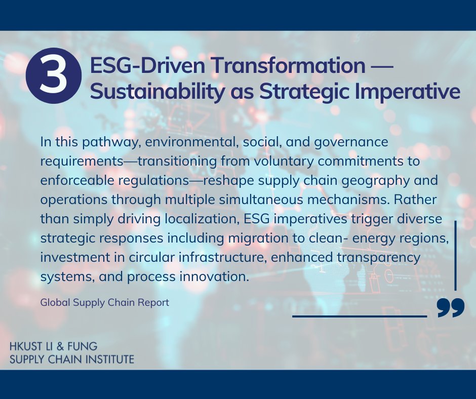 The global supply chain landscape for medical devices, apparel, solar, and electric vehicles is evolving along multiple simultaneous pathways rather than sequential stages. Check the below for three plausible scenarios are emerging concurrently.👇More: ustlfsci.hkust.edu.hk/reports/global…