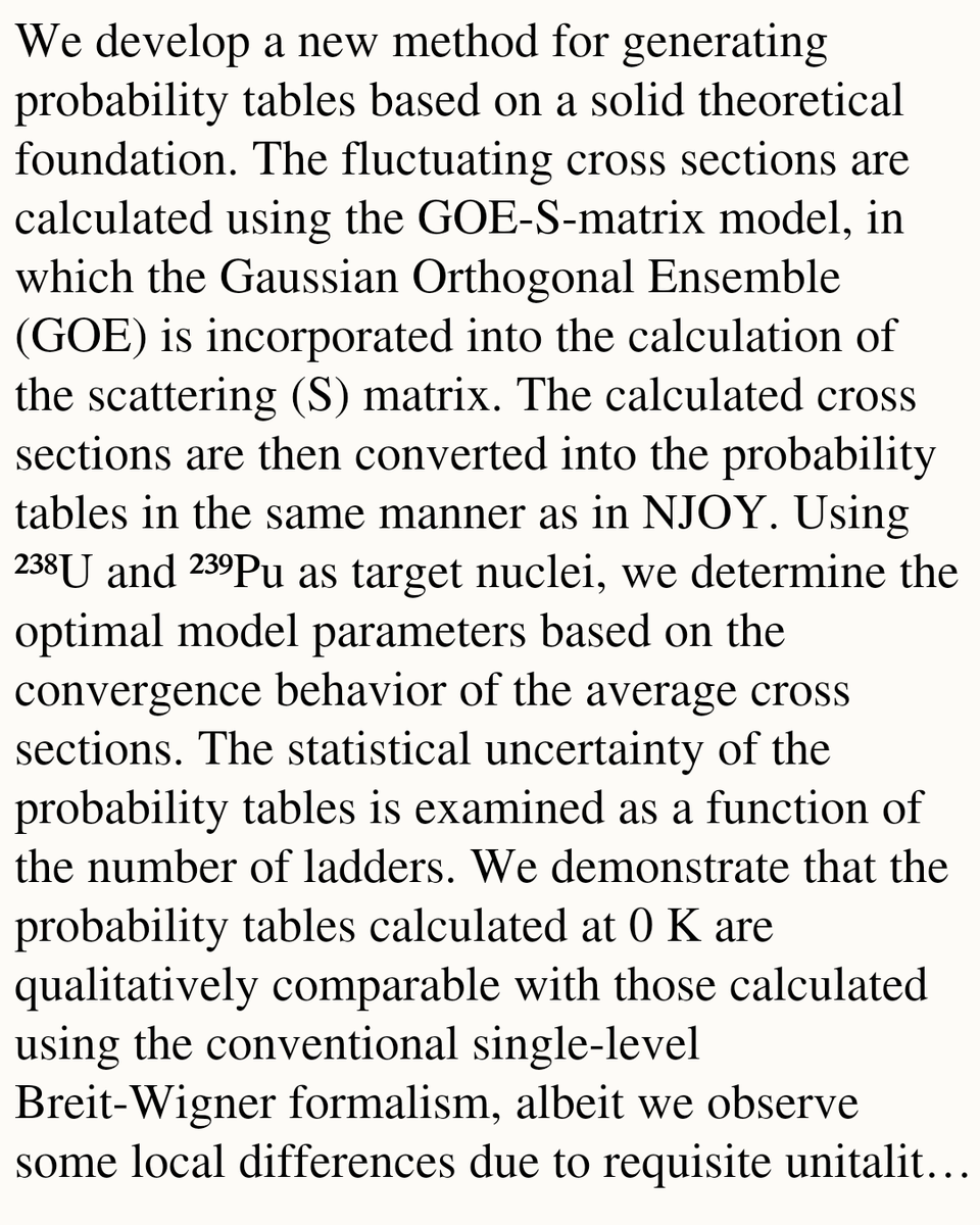Physics-based method for generating probability table using random-matrix approach

K. Fujio, T. Kawano, A. E. Lovell, D. Neudecker, N. A. W. Walton
arxiv.org/abs/2602.01835 [𝚗𝚞𝚌𝚕-𝚝𝚑 𝚗𝚞𝚌𝚕-𝚎𝚡]