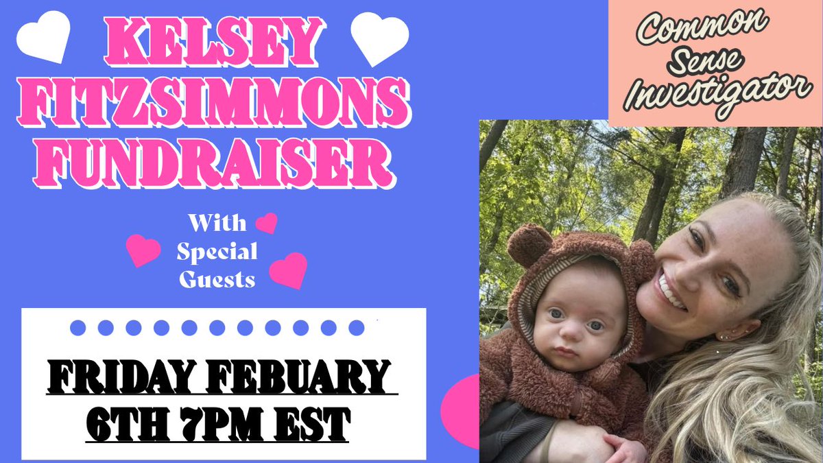 Ok guys, 💜#KelseyFitzsimmons 💜trial is set for next month. We’re about to ramp up the fundraising for her so she can have the best chance at fighting these charges and getting her baby back!! 

With that said, my next fundraiser will be THIS FRIDAY! Please come support Kelsey