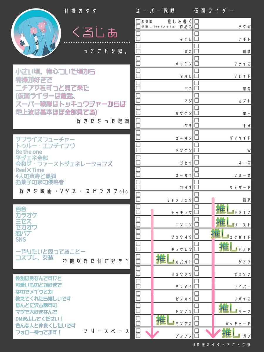 下手だし簡単にではあるんですけど自己紹介カード作ってみました