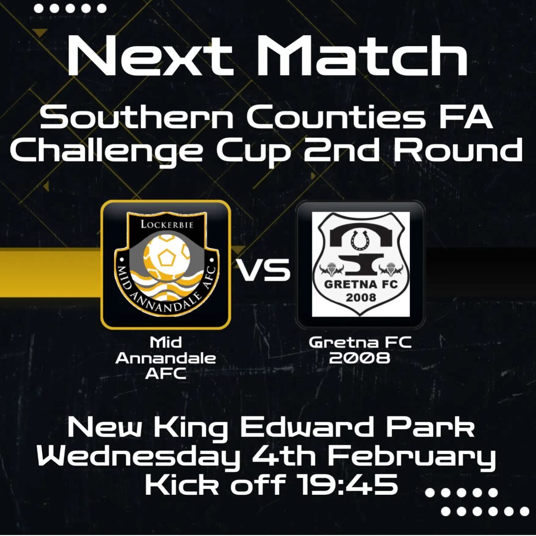 🟡⚫️⚽️Next Match🟡⚫️⚽️

🆚 <a href="/GretnaFC2008/">Gretna FC 2008</a> 
📆 Wednesday 4th February 2026
⏰ 19:45pm kick off
📍New King Edward Park
💵 £4.00 Adults, £2.00 Concessions, Under 16s Free
🪪 50/50 Draw
🥧 Food and refreshments available at the pie hut. (Cash or Card)

#comeonthemids🟡⚫️⚽️