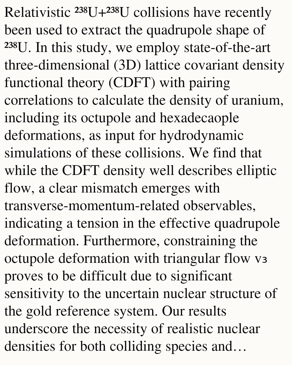 Investigation of the shape of uranium in relativistic ²³⁸U+²³⁸U collisions with nuclear densities from covariant density functional theory

Yuan Li, Hao-jie Xu, Dandan Zhang, Guo-Liang Ma
arxiv.org/abs/2602.02336 [𝚗𝚞𝚌𝚕-𝚝𝚑 𝚗𝚞𝚌𝚕-𝚎𝚡]