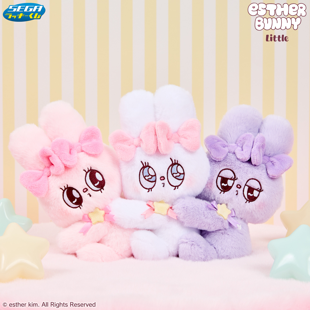 Estherbunny_JP's tweet image. ︵︵︵︵︵︵
🎀続報発表🎀
︶︶︶︶︶︶
セガ ラッキーくじ　エスターバニーリトル🌟
2026年3月6日(金)より
ローソン・ミニストップ・各種ホビーショップ等にて
順次発売予定🐰💟

本日、待望の賞品画像を公開しました🎀✨

▼取扱店舗・くじの詳細はこちらからCHECK💗
segaplaza.jp/lp/estherbunny……