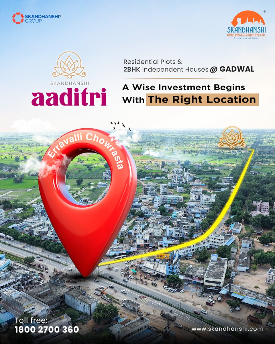 skandhanshi's tweet image. Looking for the perfect #Residentialplot or a 2BHK Independent house in Gadwal? 🏡
🔒 Secure your plot in Gadwal’s most promising neighborhood today with SKANDHANSHI AADITRI. 

📞 For more details call us now: 1800-2700-360

🌐 👉To explore more, visit: skandhanshi.com/properties/aad…