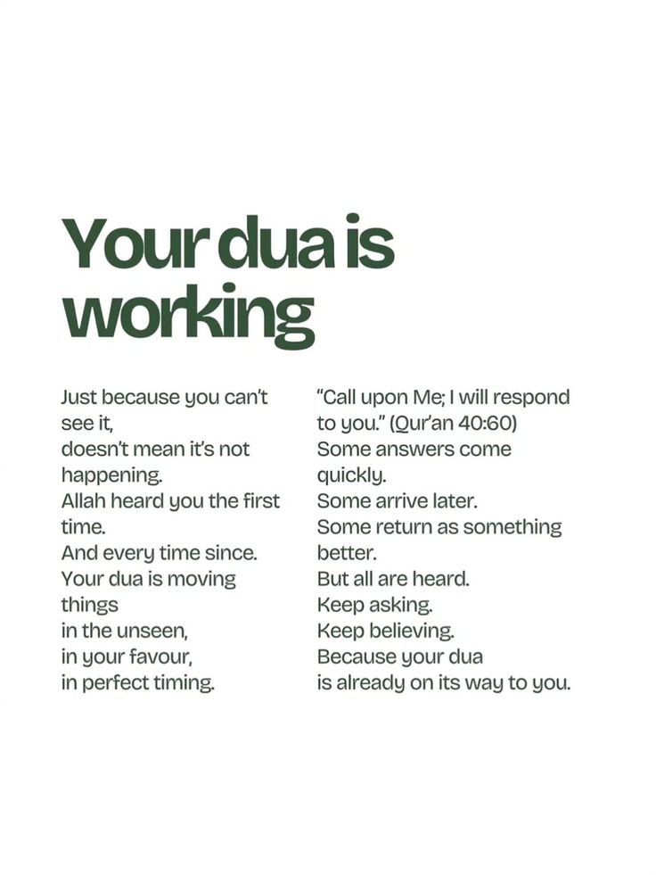 Your Dua is Working