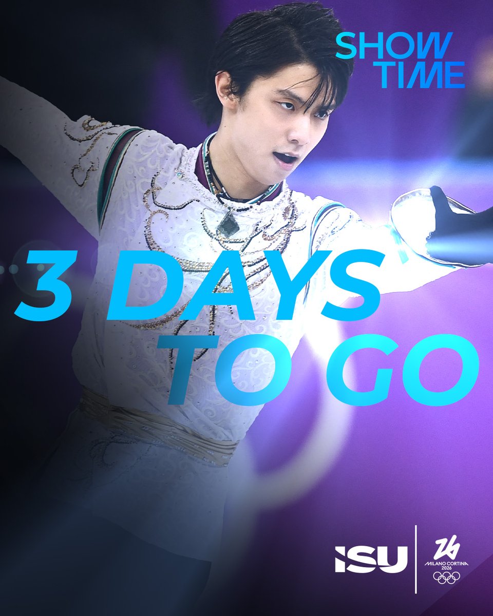 ISU_Figure's tweet image. 3 days to gooooo! 🔥

The GOAT once made history with three Olympic records in a single Games: Yuzuru Hanyu rewrote what was possible on ice. 🐐🔥

Now the question is…
will a new GOAT rise this year? 👀🏆

The stage is ready.
The ice is waiting.
SHOWTIME is approaching. ⛸️✨…