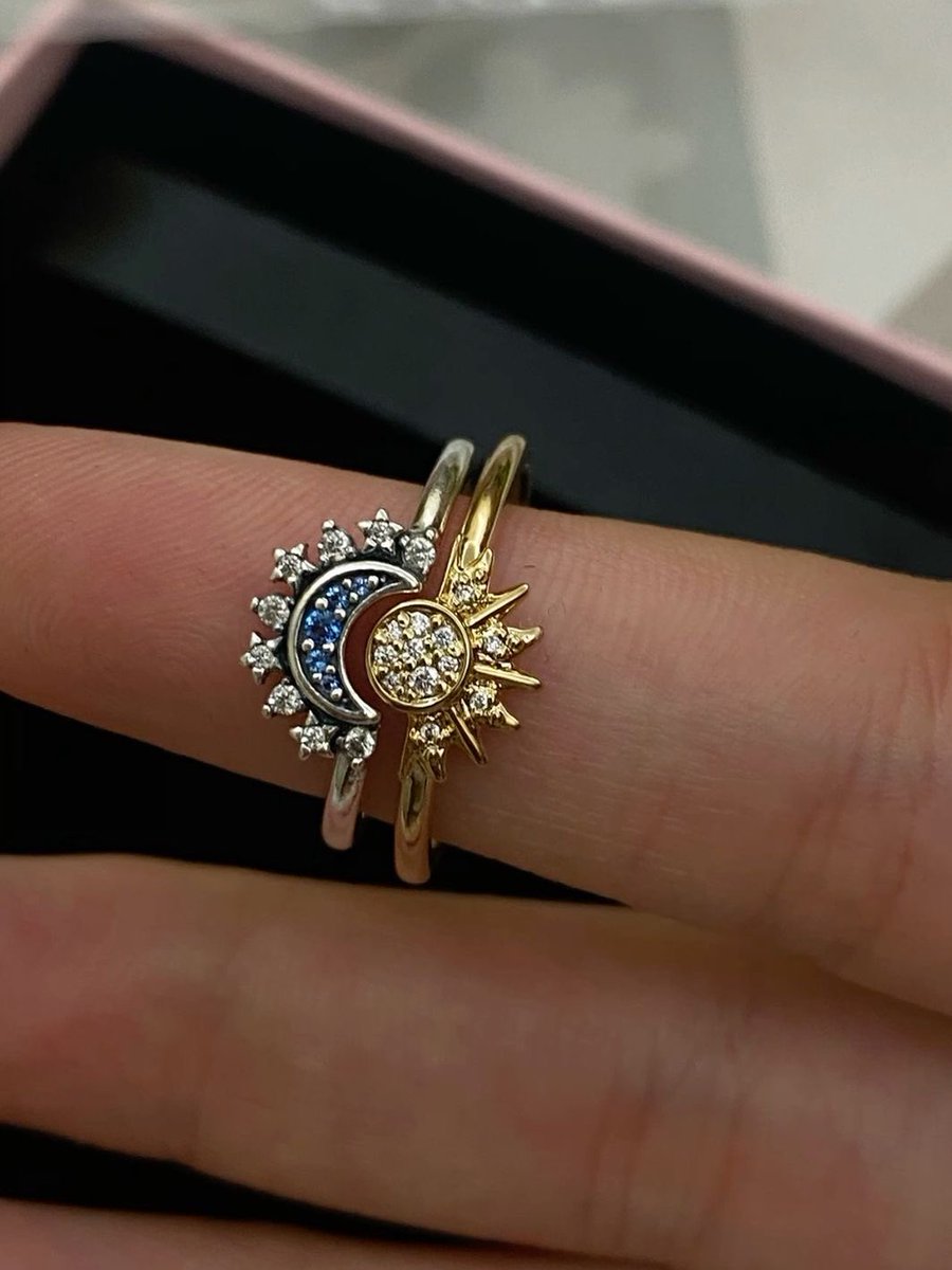 aesttics's tweet image. sun and moon rings