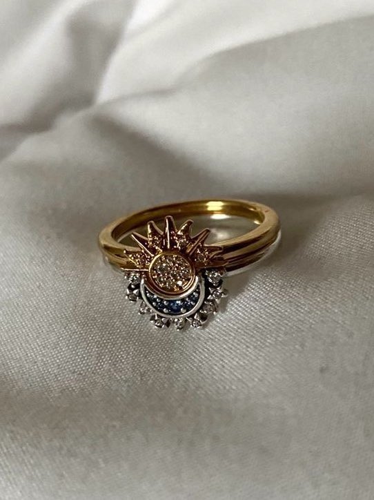 aesttics's tweet image. sun and moon rings