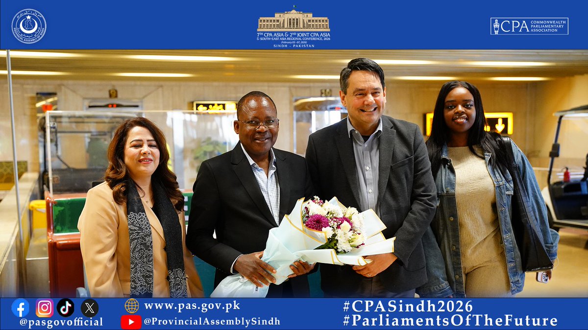 International Parliamentary Conference, High-Level Commonwealth Delegation Arrives in Karachi

Karachi (03 February 2026): After a gap of 14 years, the Provincial Assembly of Sindh is once again ready to host an International Parliamentary conference. In this regard, a high-level