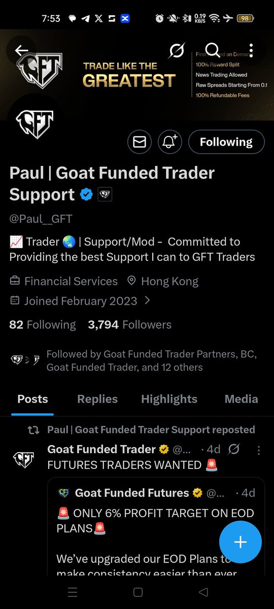 Dadaniani's tweet photo. @RondoFx @EdwardXLreal @GFT_Partners @Leveragedgiant @Paul__GFT All Tasks completed. I do hope I'm chosen https://t.co/IEHBLUsBoU
