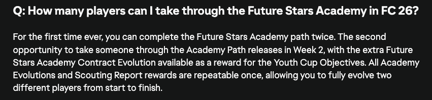‼️ Es wird möglich sein, einen 2. Spieler in die Future Stars Akademie zu schicken🚨

✅ Ab Freitag
✅ FC Vertrag Evo muss dann erspielt werden