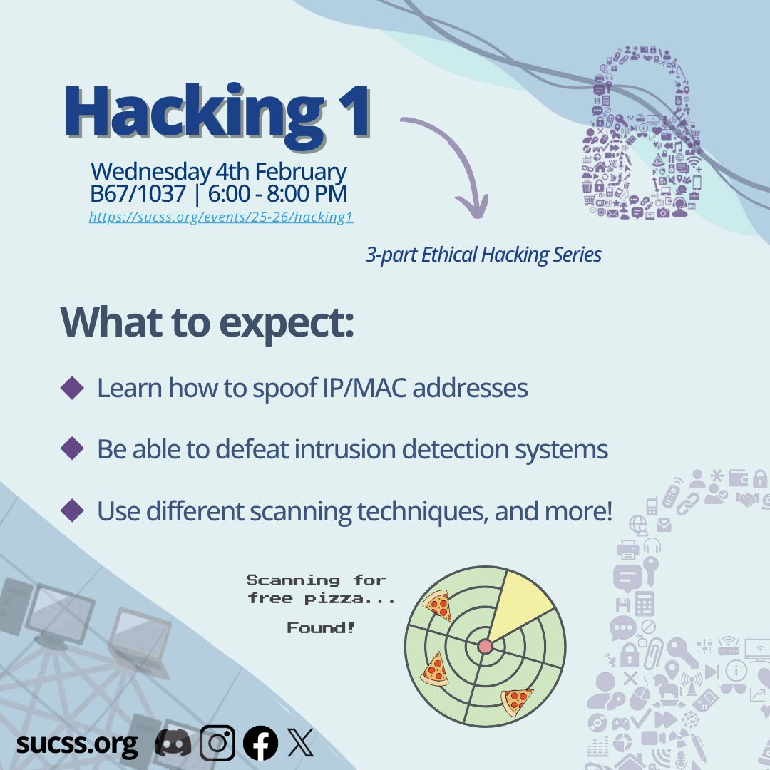 Prerequisites:
⚠️ We recommend you download the Kali virtual machine image to your laptop before the session. All you need to do is go to kali.org/get-kali/#kali…, click 'VirtualBox', and wait for it to download. We can help in the session with any issues!