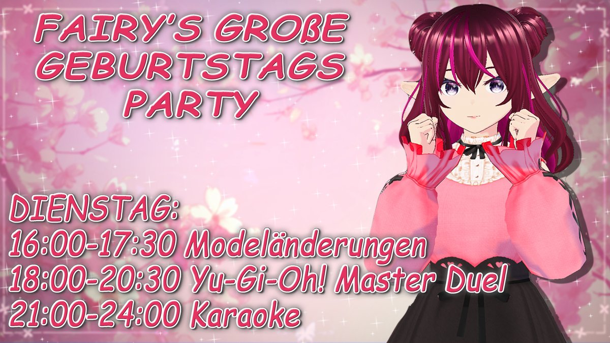Heute ist der Tag!!
Ich werde alt!!! Bzw... älter!!  XDD

Ab heute (bis Freitag) startet bei mir meine Erste große Geburtstags und Jubiläums(Nachhol) Feier!!

Mit wunderbaren Gästen, Freunden und Verlosungen!
Schaut vorbei und habt Spaß!

 Ab 16 Uhr!! :3

twitch.tv/fairyprincessvt