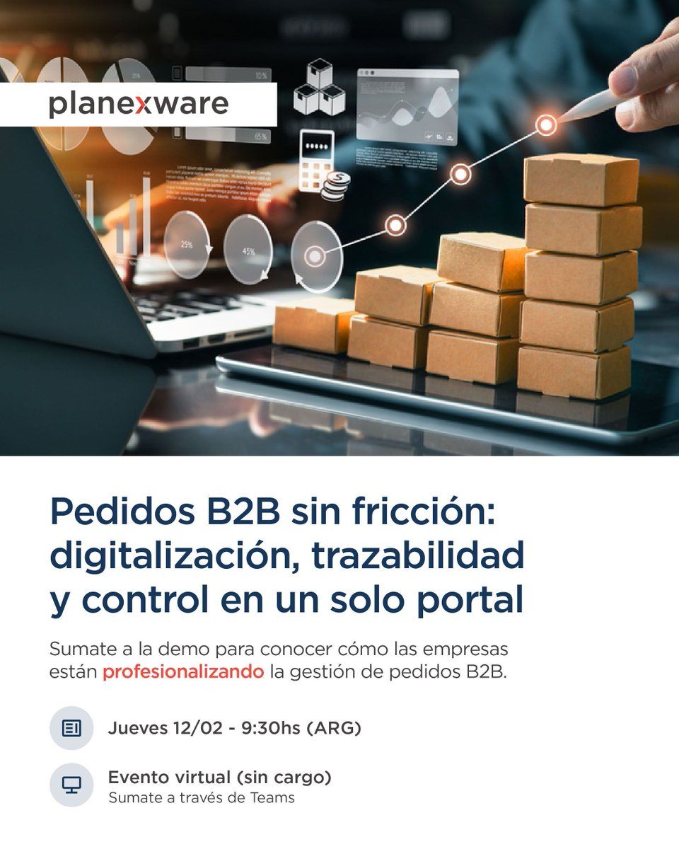 📦 ¿Tu equipo vende o corrige pedidos?

Franquicias que no saben qué pedir, distribuidores fuera de promo, clientes que mandan fotos por WhatsApp… 😩

Sumate a la demo del Portal eCommerce de Planexware
🗓️ 12/2 ⏰ 9.30hs
🔗 rebrand.ly/gj90j20