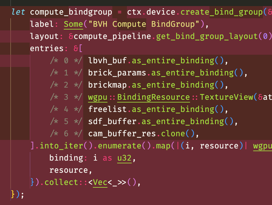 but0n0's tweet photo. Derive bindgroup layouts and bindings to remove wgpu boilerplate. #wgpu #rust https://t.co/qw8fS5bglC