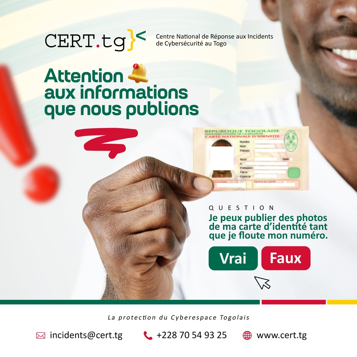 cert_tg's tweet photo. Même les infos anodines (adresse, photo de vacances, habitudes quotidiennes) peuvent être exploitées par des cybercriminels.

Soyez vigilant : tout n'est pas à publier ! Protégez vos données personnelles. https://t.co/3NTUqEN7cM