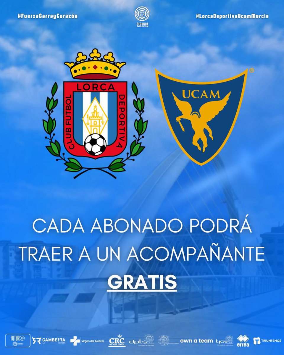 lorcadeportiva's tweet image. 🫵🏻 ¡𝗘𝗦𝗧𝗘 𝗗𝗢𝗠𝗜𝗡𝗚𝗢 𝗡𝗘𝗖𝗘𝗦𝗜𝗧𝗔𝗠𝗢𝗦 𝗧𝗨 𝗔𝗣𝗢𝗬𝗢!

💳 Por ello, 𝘾𝘼𝘿𝘼 𝘼𝘽𝙊𝙉𝘼𝘿𝙊 𝙋𝙊𝘿𝙍𝘼 𝙏𝙍𝘼𝙀𝙍 𝙐𝙉 𝘼𝘾𝙊𝙈𝙋𝘼Ñ𝘼𝙉𝙏𝙀 𝗚𝗥𝗔𝗧𝗜𝗦.

🏟️ Hagamos de nuestro templo un fortín.

🤝🏻 ¡Os esperamos en el Artés Carrasco!

🎟️ Tribuna 10€ | Fondo Sur…