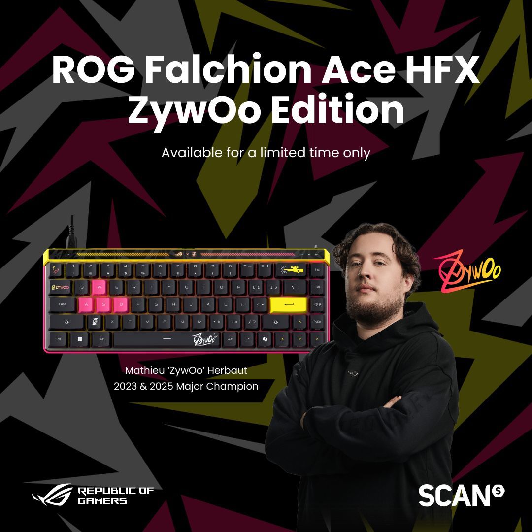 Styled with confidence, the ROG Falchion Ace HFX ZywOo Edition is