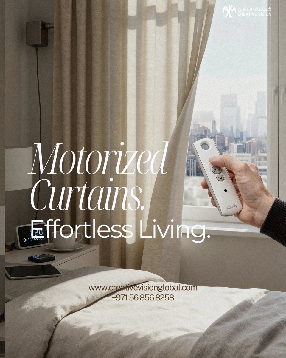 Creativ74306748's tweet image. Wake up to light.
Wind down in comfort.
Motorized curtains, made for effortless living. 🤍 #MotorizedCurtains #SmartLiving #EffortlessLiving