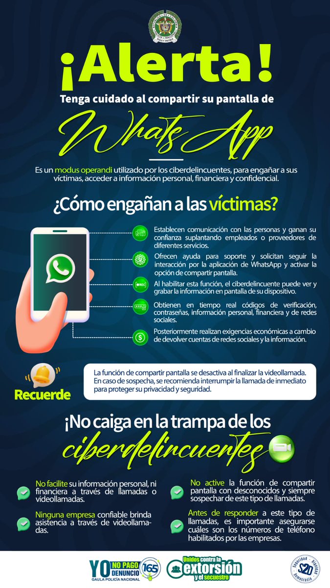 comgeser's tweet image. No sé deje engañar , no caiga en la trampa, una recomendación de @PoliciaCali @PoliciaColombia @DevalPolicia @JavierGarcesM @SeguridadCali @AlcaldiaDeCali @ccsprivada @EMCALIoficial