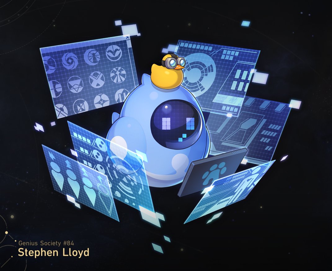 ok so a couple things
1. he always struck me as the type to sit in chairs cross-legged so there's me vindicated
2. we finally know that the pattern on his avatar is a puzzle piece, so now we need to figure out what the symbol on his tablet is (paw print?? for what creature??)