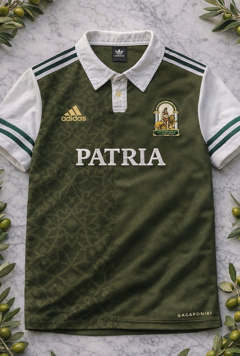 agaponi81's tweet photo. Visto el éxito de la camiseta Patriota, se me ha antojao hacerle unos retoquitos que le den un toque más Andaluz. 
La textura queda mejor representada de esta manera,  el escudo en un tamaño más correcto y el texto que deje claro cuál es nuestra patria.
#COAC2026C4 #COAC2026C5 https://t.co/46PK2JNPAw