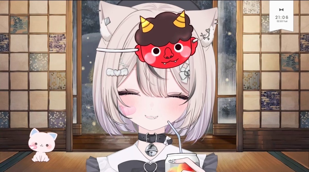 個人Vtuber 真白猫ミミィさん🐈‍⬛🩹 【晩酌・恵方巻を食べる配信中