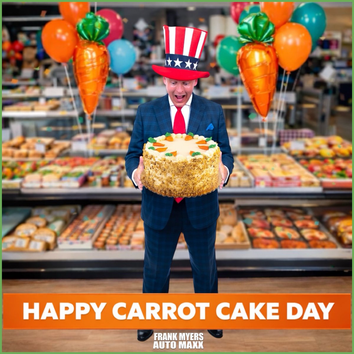 It’s CARROT CAKE DAY — the only dessert that convinces you vegetables belong in cake and gets away with it thanks to cream cheese frosting.

Don’t overthink it. Just celebrate. 🥕😄