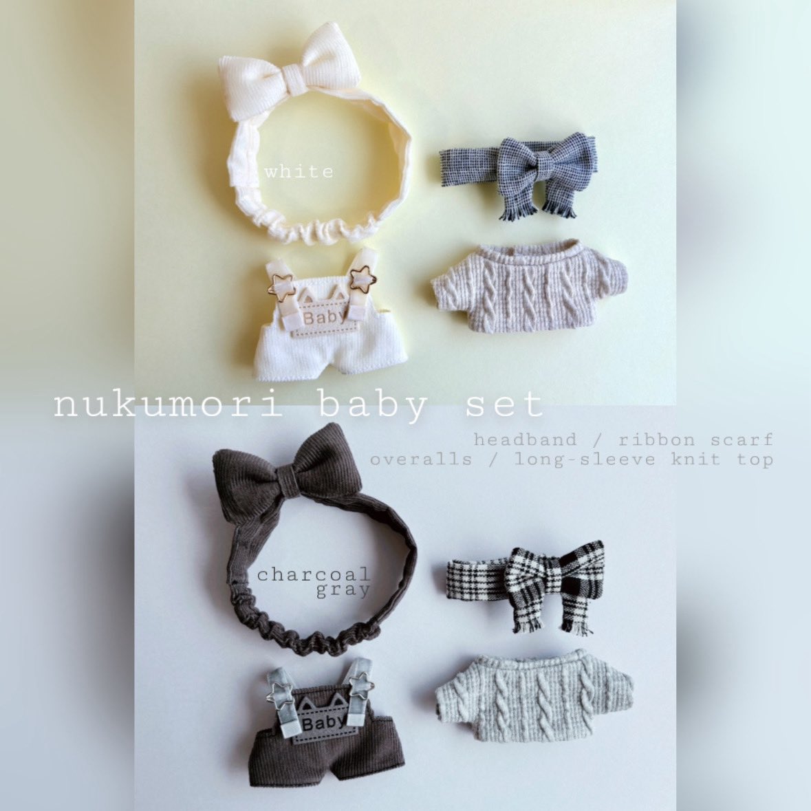 【 頒布のお知らせ 】 
・リボンマフラー  ▶︎ 2/6
・ぬくもりbabyセット  ▶︎ 2/13

時間はアカウントに鍵をかけてからお知らせします🔒
10-12cmサイズのぬい服です
よろしくお願いします💫